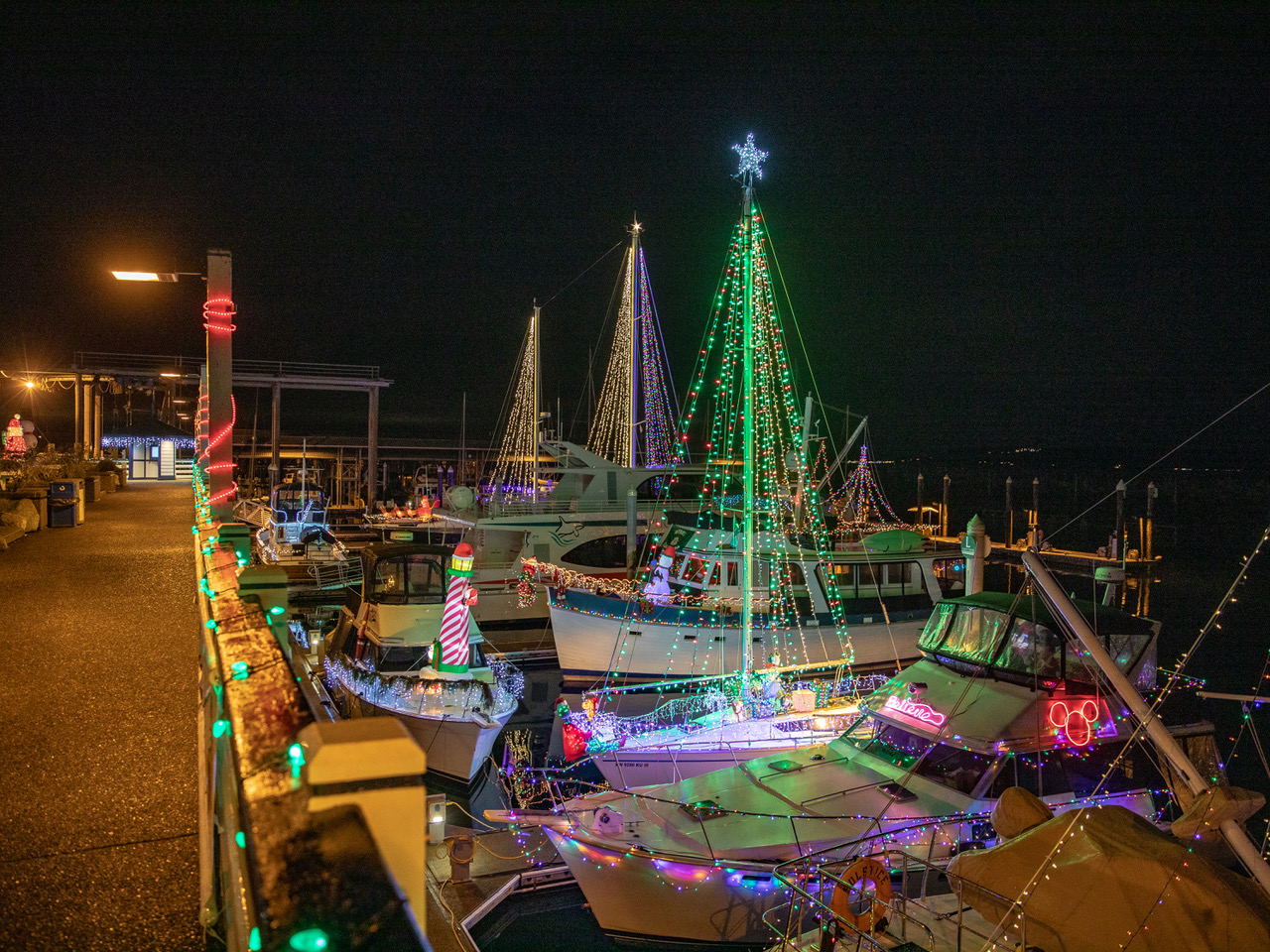 Shoreline Area News Holiday on the Docks Christmas lights at the